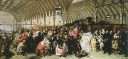 William Powell  Frith the railway station Sweden oil painting artist